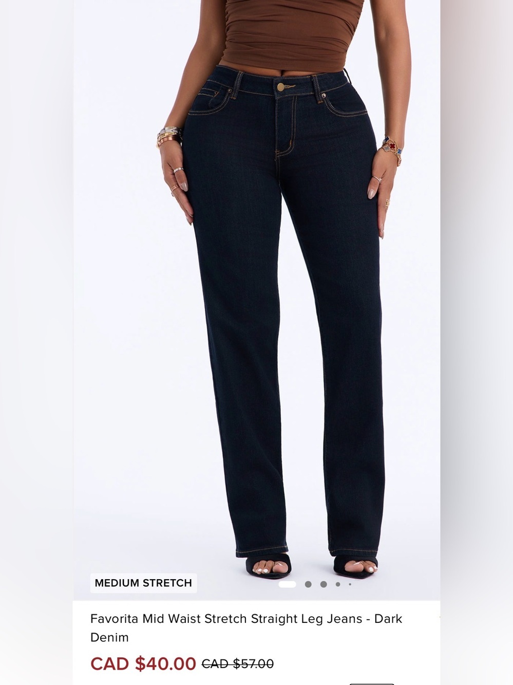 Fashion Nova Dark Denim Straight-Leg Jeans